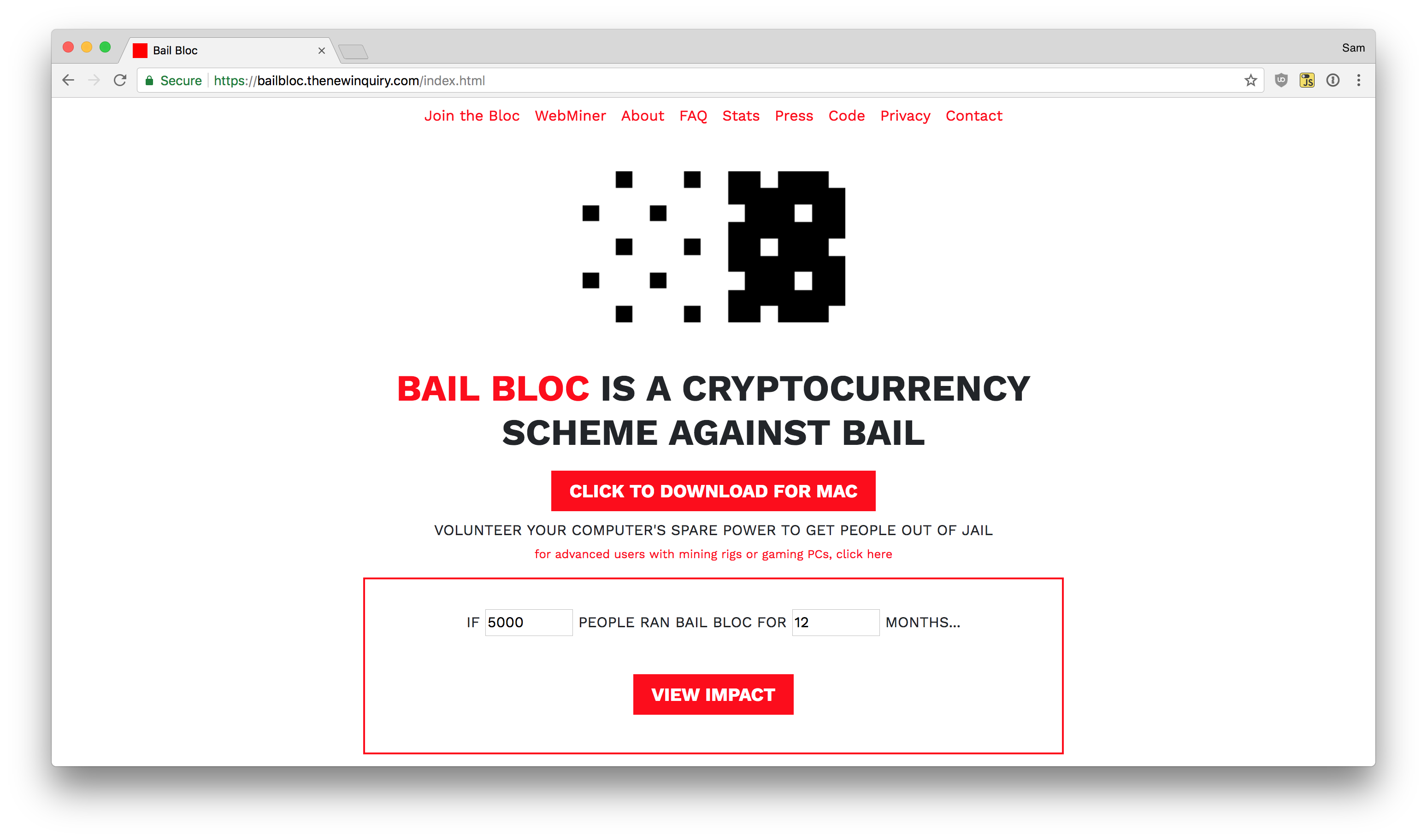 Bail Bloc website