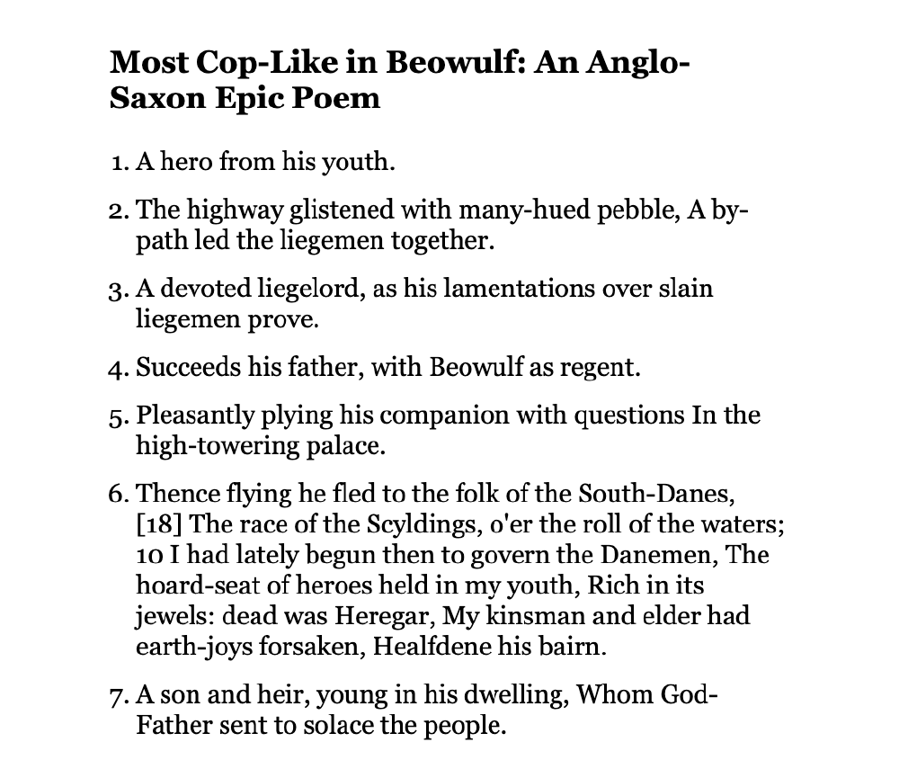 Cop-Like Beowulf