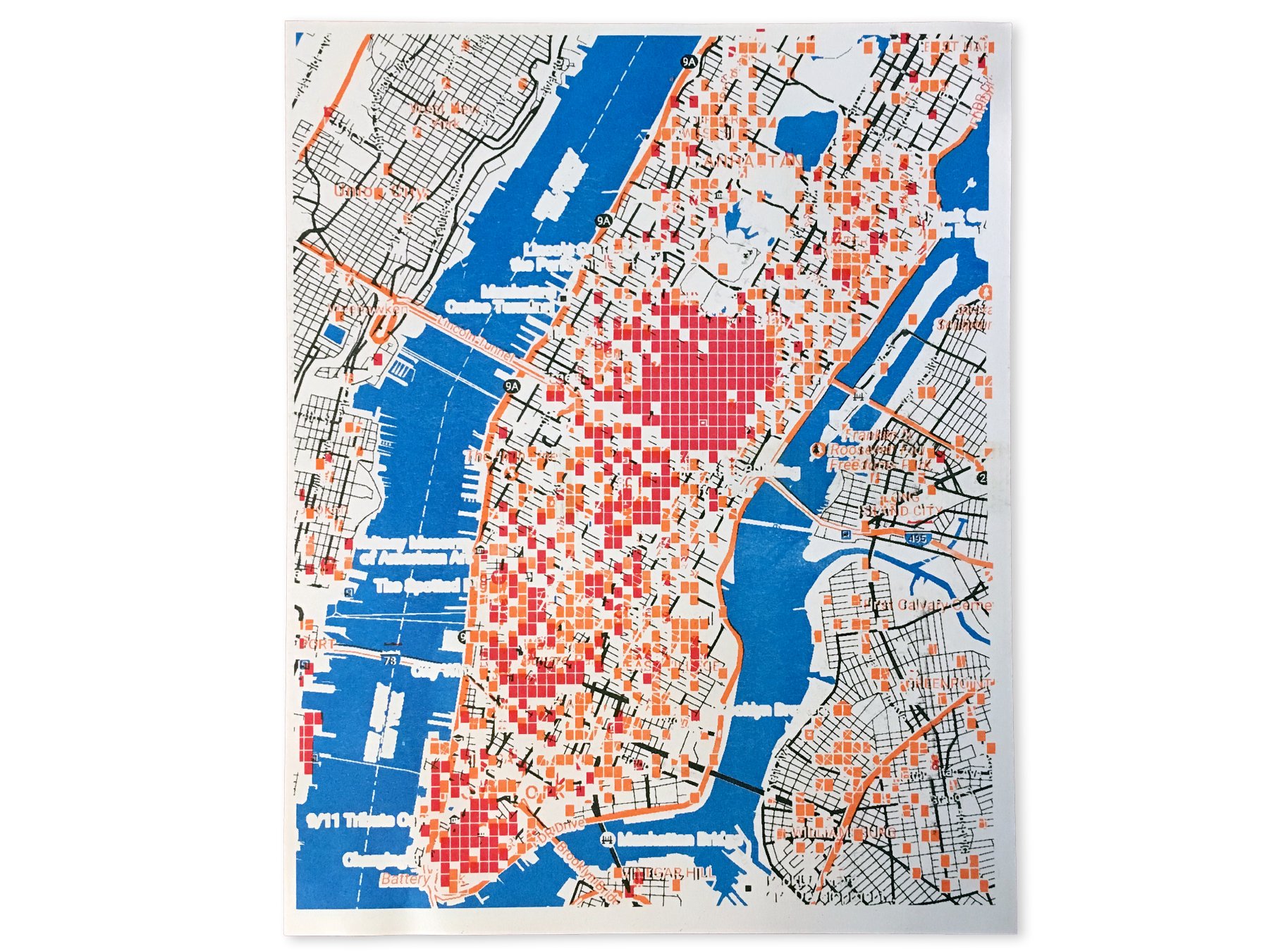 Risograph print of Manhattan